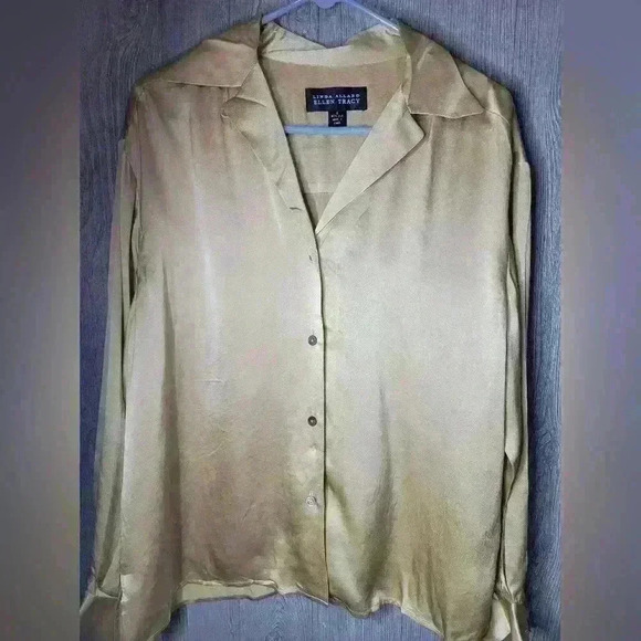 Vintage Linda Allard for Ellen Tracy 100% Silk button-down, long sleeve blouse. - Picture 1 of 3
